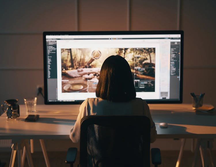 Designer working at computer